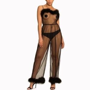 NWT Savage Fenty Black Sheer Lingerie Jumpsuit